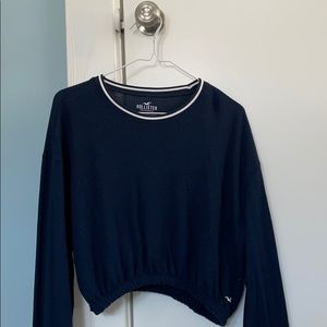 Hollister dark blue boyfriend long sleeve t shirt
